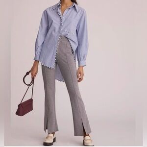 Maeve gray split seamed flare pants by Anthropologie size 00